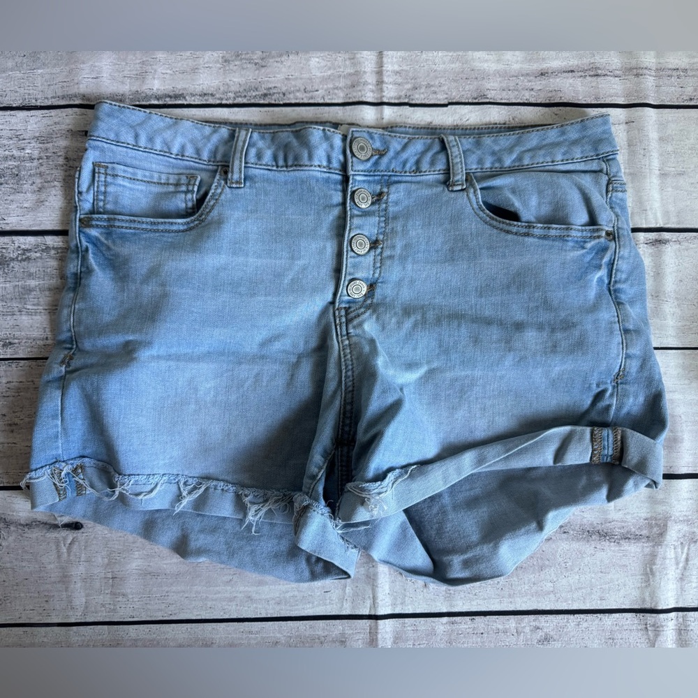 MUDD Jean Shorts Blue Plus Size 15 Juniors